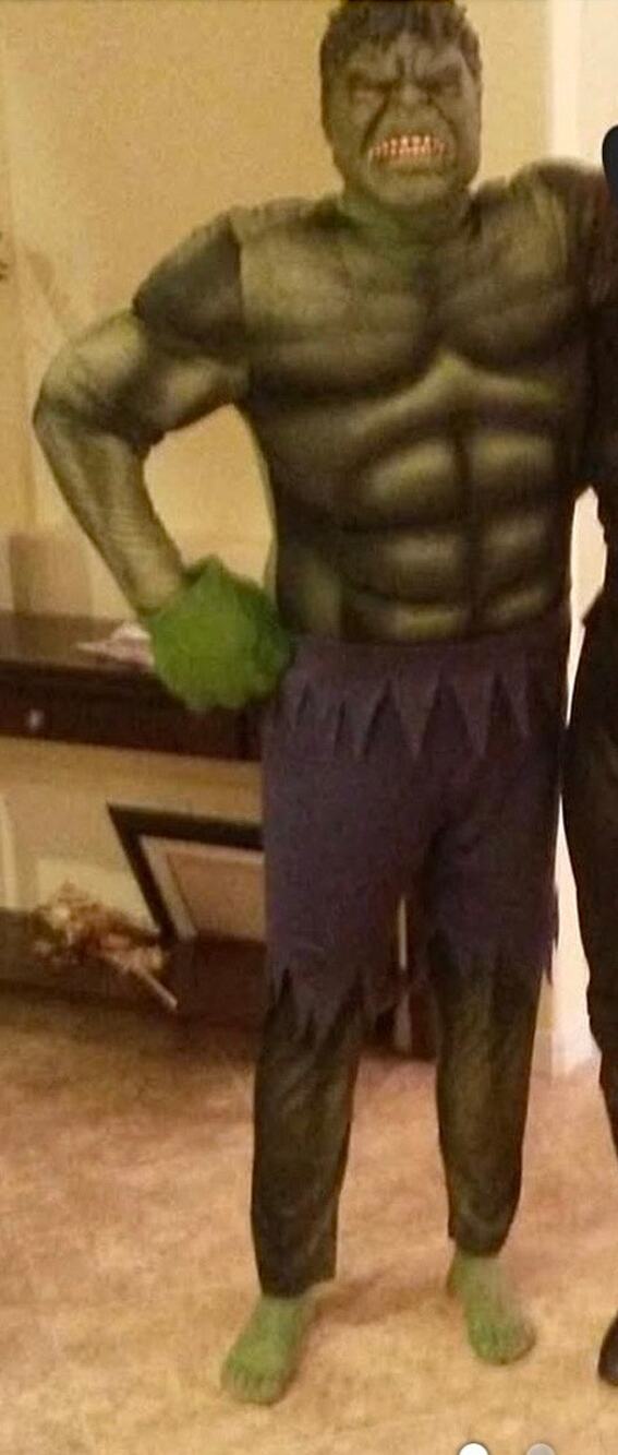 ADULT MARVEL INCREDIBLE HULK MUSCLE COSTUME & LATEX MASK - XL